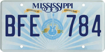 MS license plate BFE784