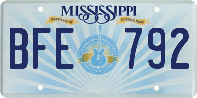 MS license plate BFE792