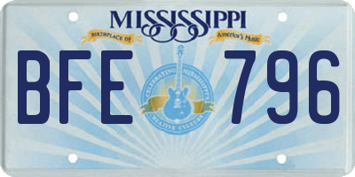 MS license plate BFE796