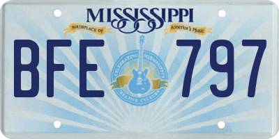 MS license plate BFE797