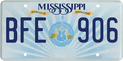 MS license plate BFE906