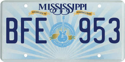 MS license plate BFE953