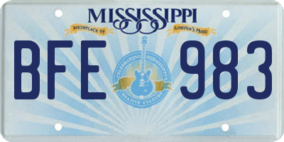 MS license plate BFE983