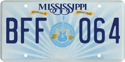 MS license plate BFF064