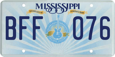 MS license plate BFF076