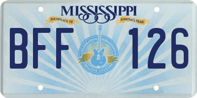 MS license plate BFF126