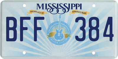 MS license plate BFF384