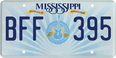 MS license plate BFF395