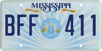 MS license plate BFF411