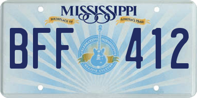 MS license plate BFF412
