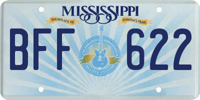 MS license plate BFF622