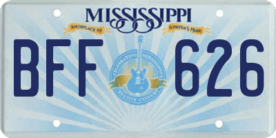 MS license plate BFF626