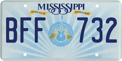 MS license plate BFF732