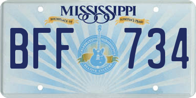 MS license plate BFF734