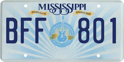 MS license plate BFF801