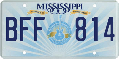 MS license plate BFF814