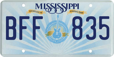 MS license plate BFF835