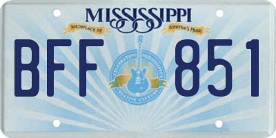 MS license plate BFF851
