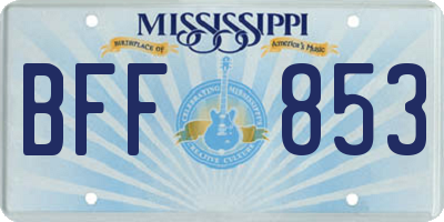 MS license plate BFF853