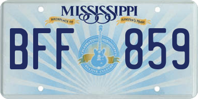 MS license plate BFF859