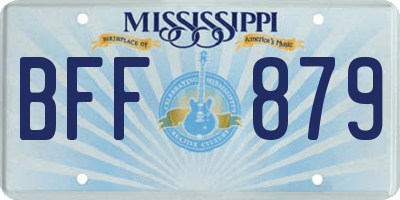 MS license plate BFF879
