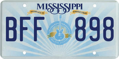 MS license plate BFF898