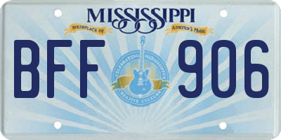 MS license plate BFF906