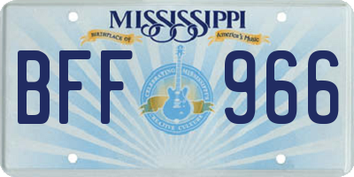 MS license plate BFF966