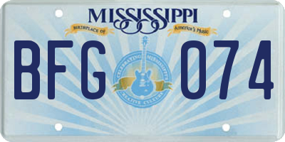 MS license plate BFG074