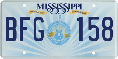 MS license plate BFG158