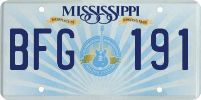 MS license plate BFG191