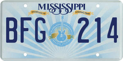 MS license plate BFG214
