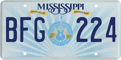 MS license plate BFG224