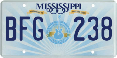 MS license plate BFG238