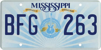 MS license plate BFG263