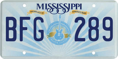 MS license plate BFG289