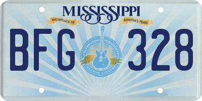 MS license plate BFG328