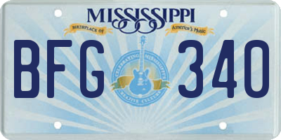 MS license plate BFG340