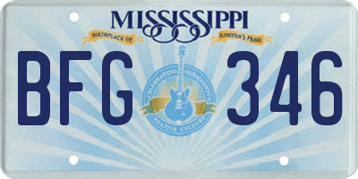 MS license plate BFG346
