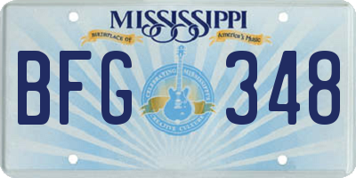 MS license plate BFG348