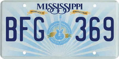 MS license plate BFG369