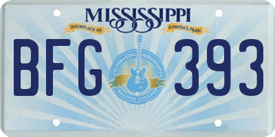 MS license plate BFG393