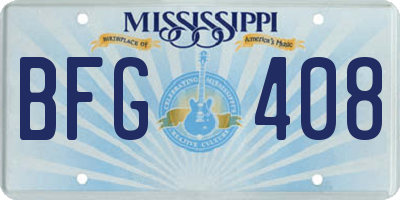 MS license plate BFG408