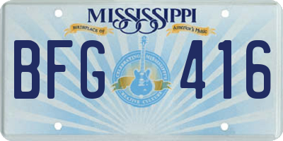 MS license plate BFG416