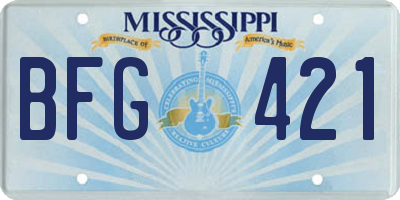 MS license plate BFG421