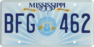MS license plate BFG462