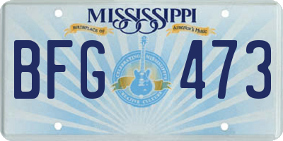 MS license plate BFG473