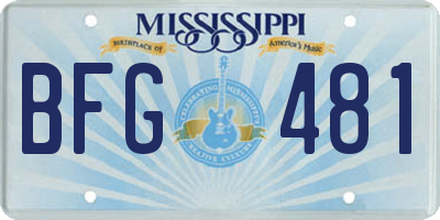 MS license plate BFG481