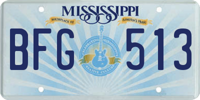 MS license plate BFG513