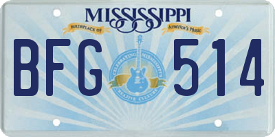 MS license plate BFG514